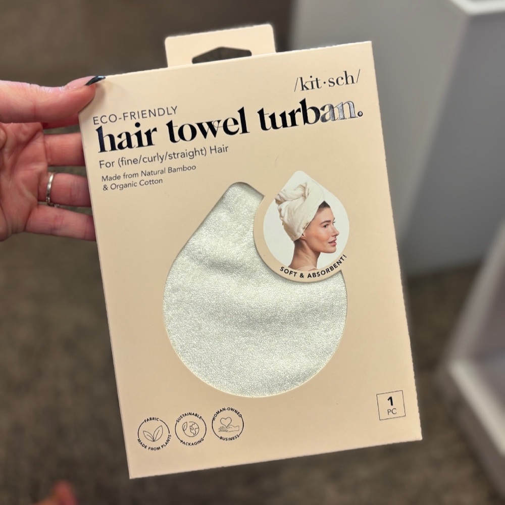 NWT Ivory Quick Dry Hair Towel